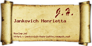 Jankovich Henrietta névjegykártya