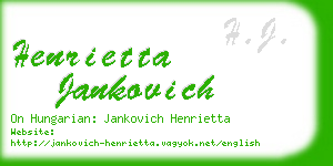 henrietta jankovich business card